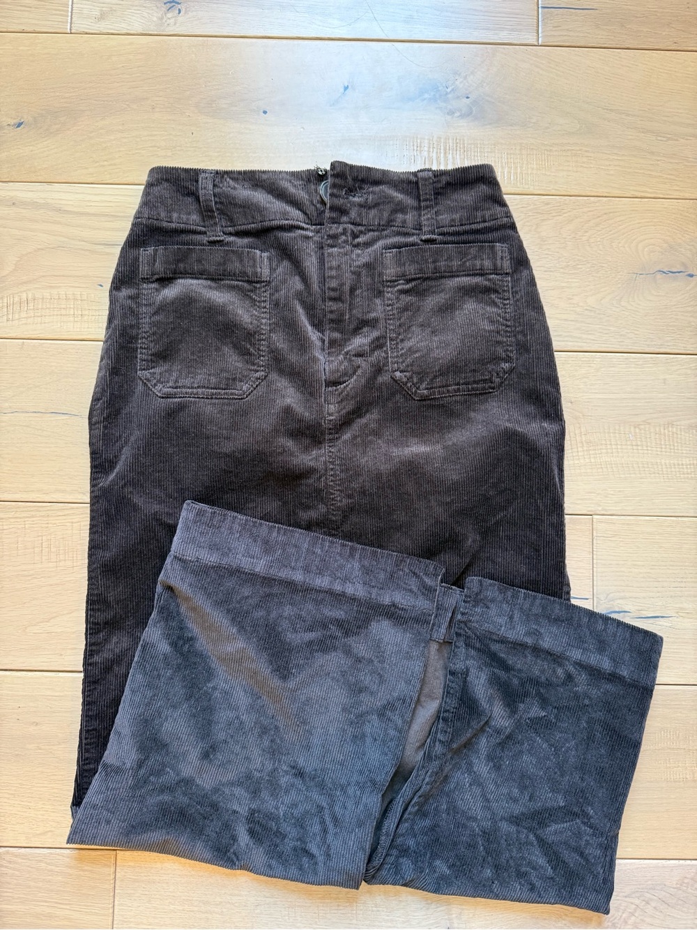 Anthropologie Maeve Dark Brown Corduroy Skirt Colette